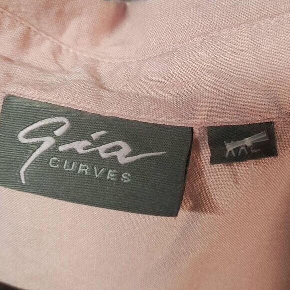 GIA Plus Size PEASANT STYLE FLOWY BOHO CHIC BLOUSE Floral top EMBROIDERED XXL - Picture 5 of 11